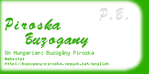 piroska buzogany business card