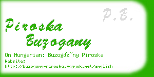 piroska buzogany business card